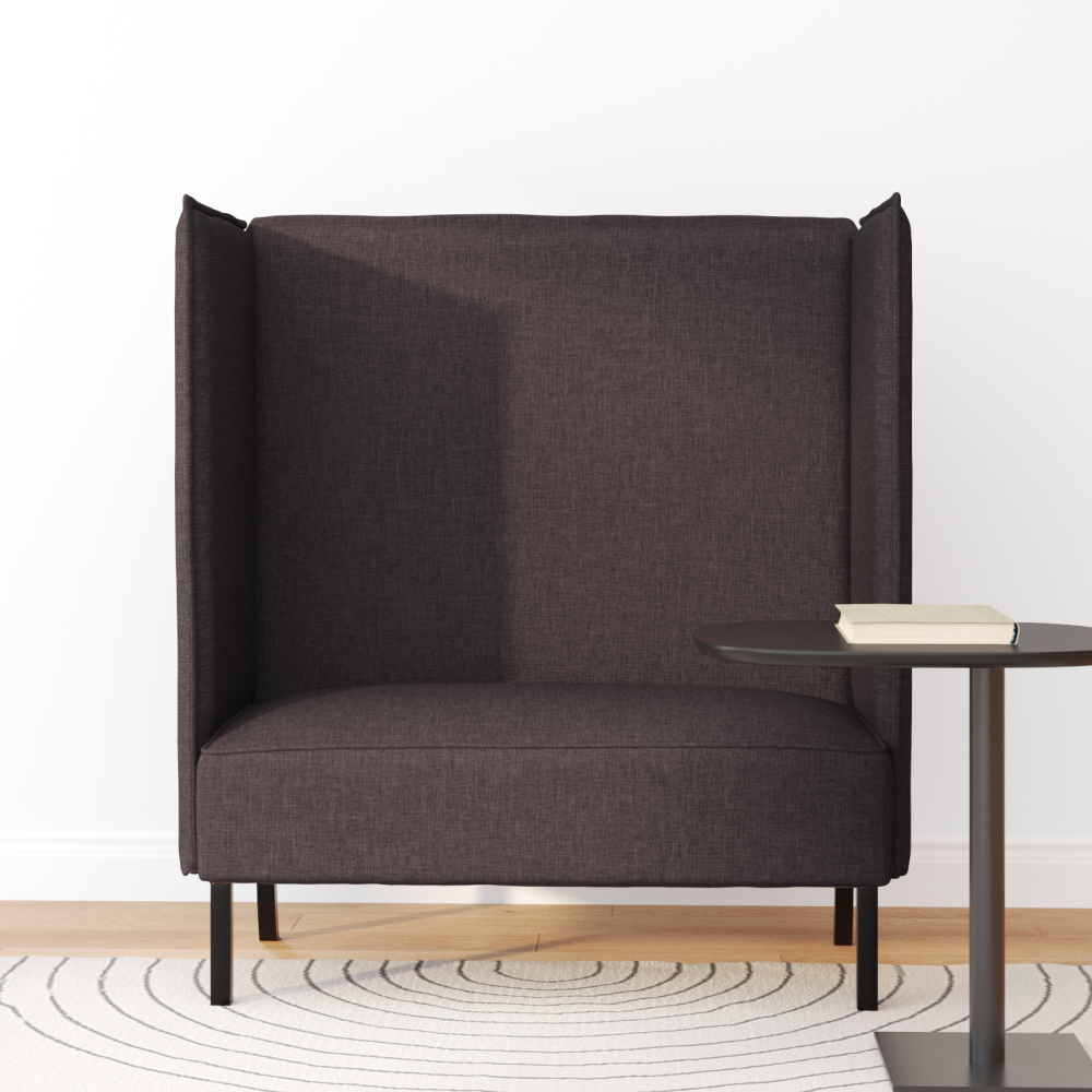Produktbild för Hög Ryggsoffa 101cm Mörkbrun tyg