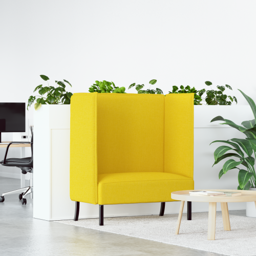 vidaXL Hög Ryggsoffa 101cm Ljusgul tyg