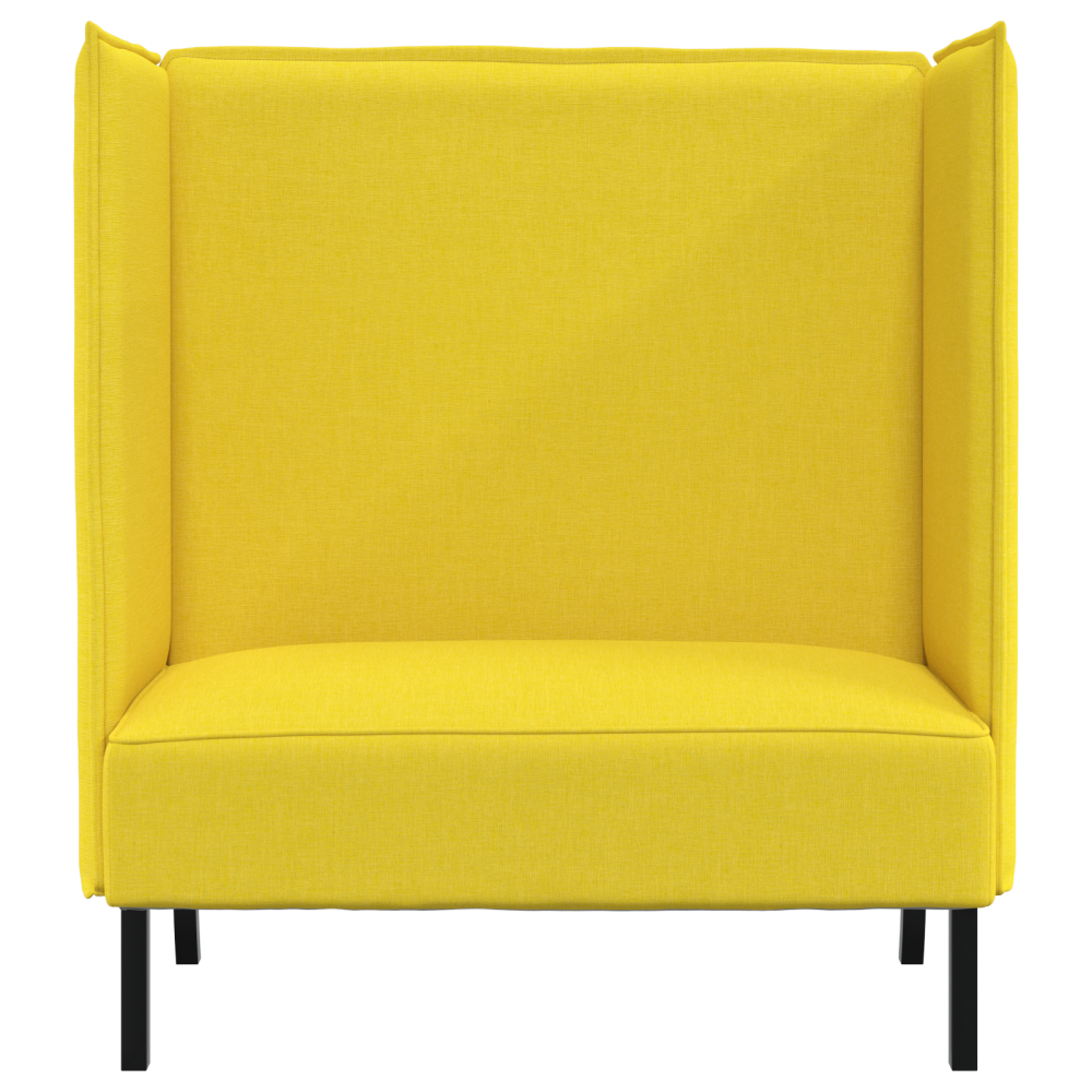 Produktbild för Hög Ryggsoffa 101cm Ljusgul tyg