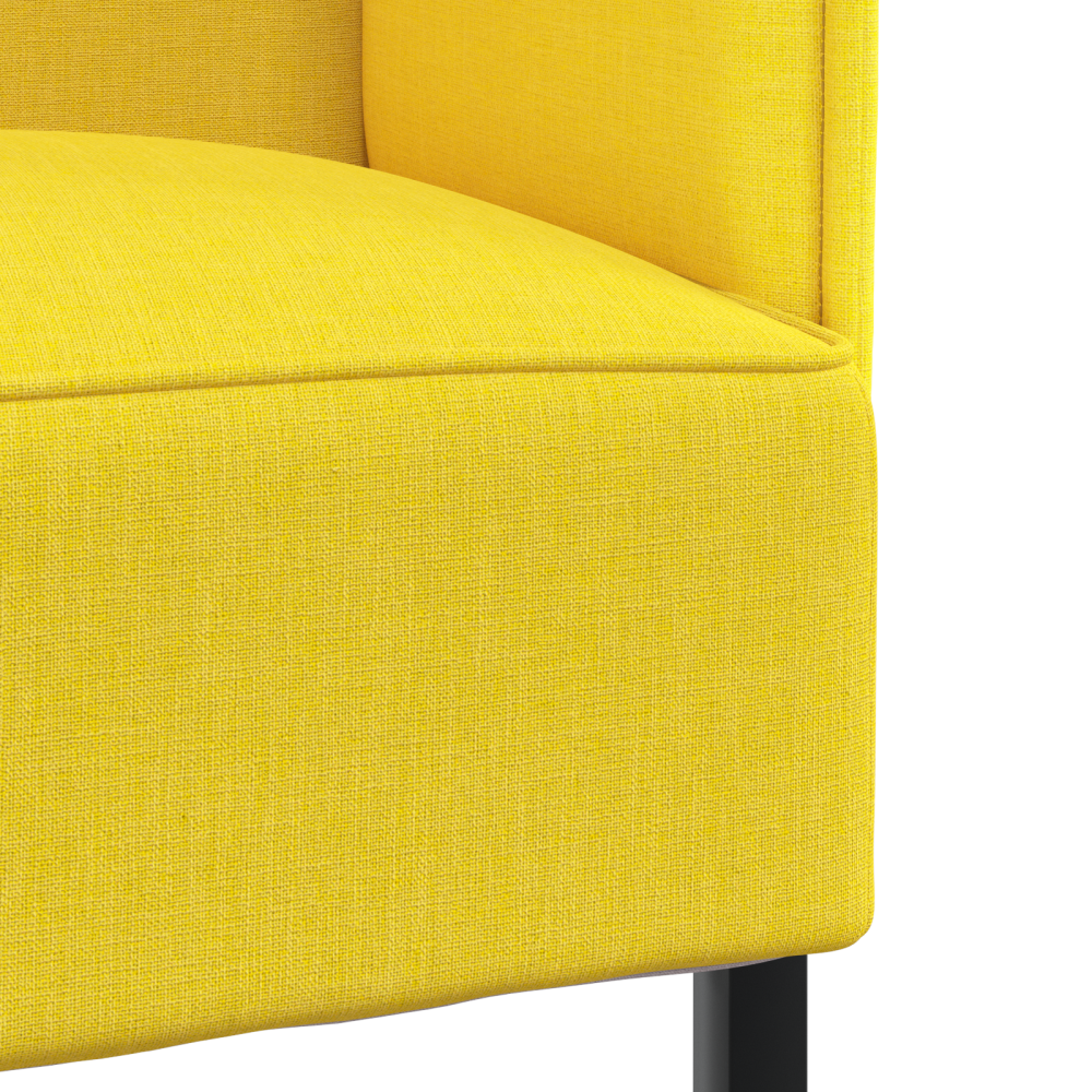Produktbild för Hög Ryggsoffa 101cm Ljusgul tyg