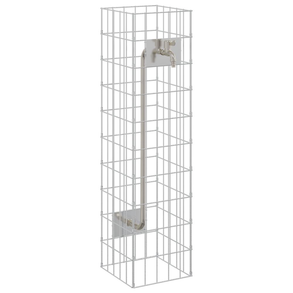 Produktbild för Gabionkran Silver 25 x 25 x 100 cm Rostfritt stål