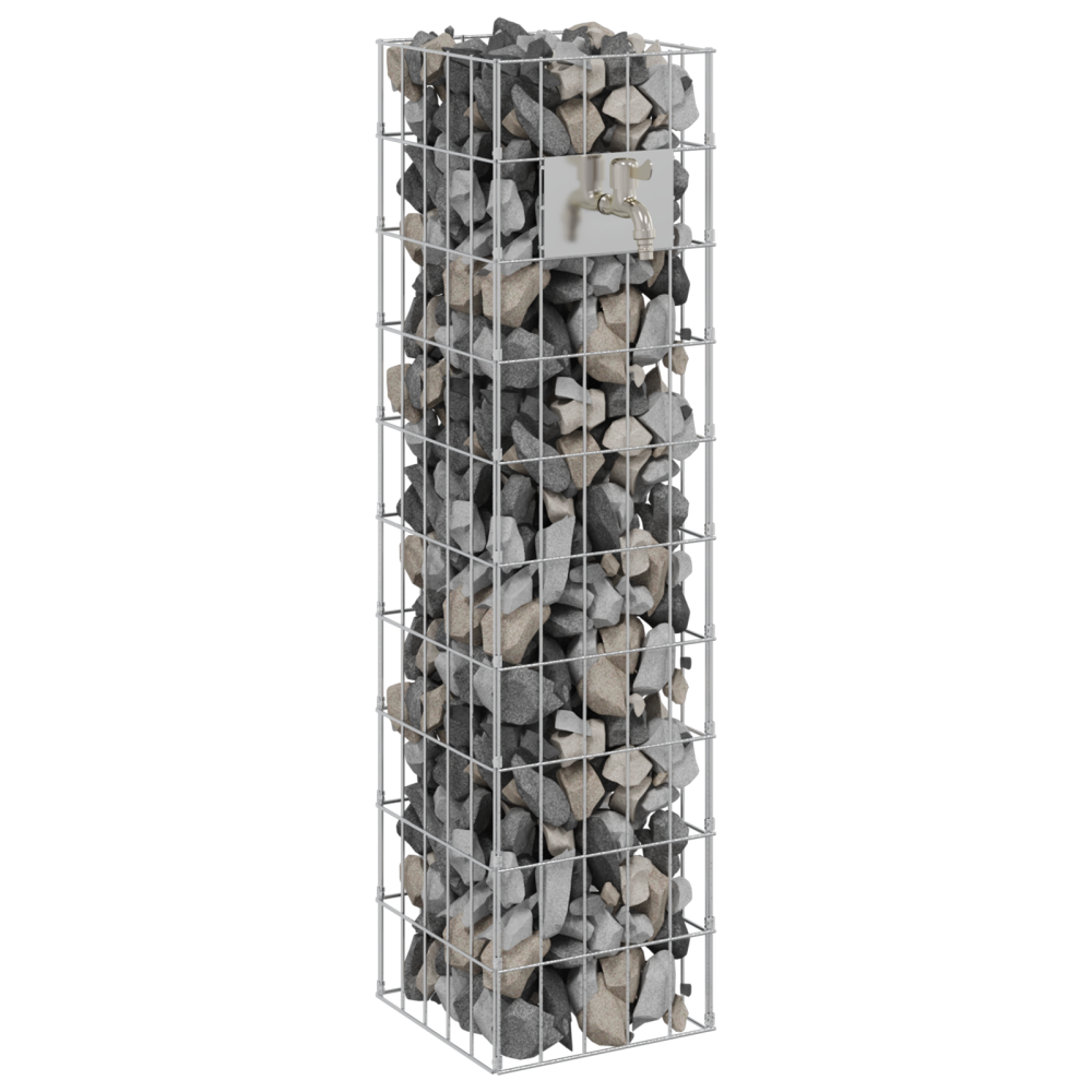Produktbild för Gabionkran Silver 25 x 25 x 100 cm Rostfritt stål