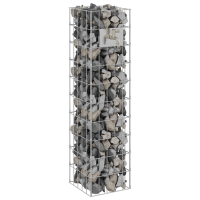 Produktbild för Gabionkran Silver 25 x 25 x 100 cm Rostfritt stål