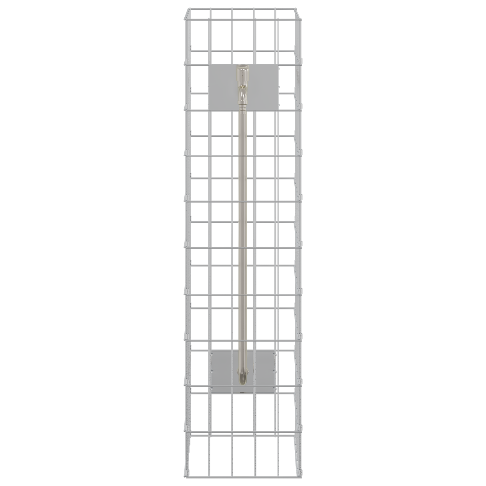 Produktbild för Gabionkran Silver 25 x 25 x 100 cm Rostfritt stål