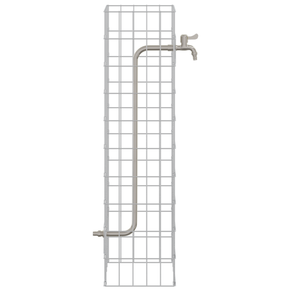Produktbild för Gabionkran Silver 25 x 25 x 100 cm Rostfritt stål