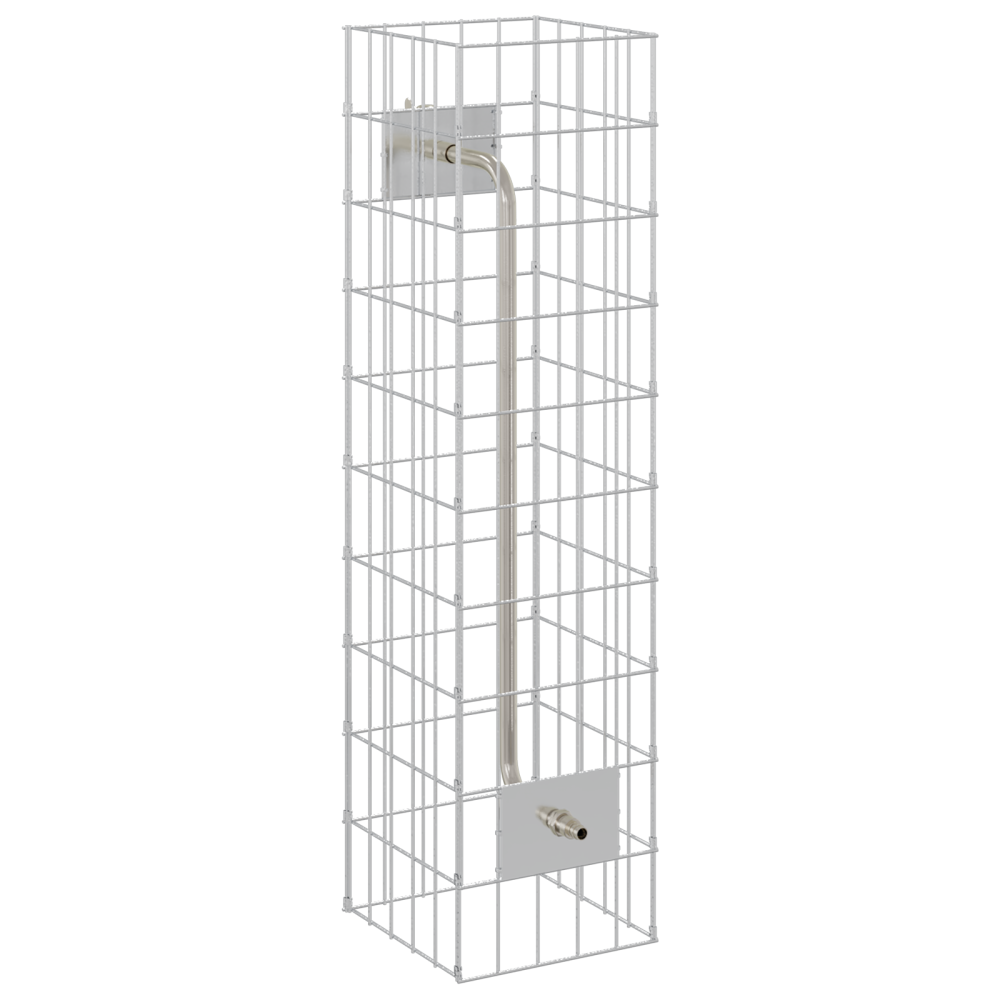 Produktbild för Gabionkran Silver 25 x 25 x 100 cm Rostfritt stål
