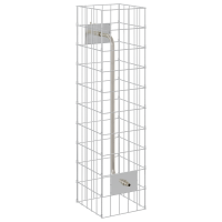 Produktbild för Gabionkran Silver 25 x 25 x 100 cm Rostfritt stål
