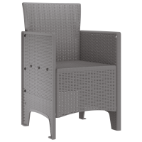 Produktbild för Trädgård Stol 4 pcs Ljusgrå 53 x 49 x 85 cm Polypropylen