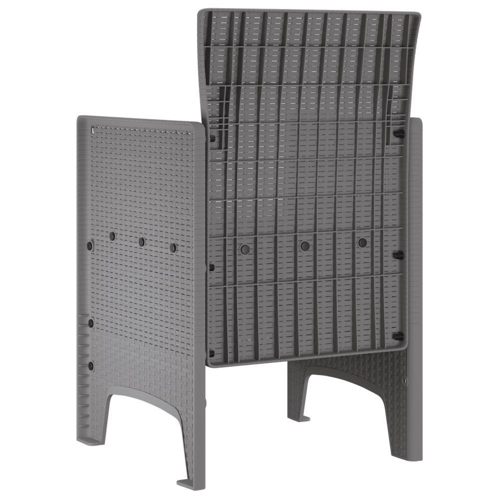 Produktbild för Trädgård Stol 4 pcs Ljusgrå 53 x 49 x 85 cm Polypropylen
