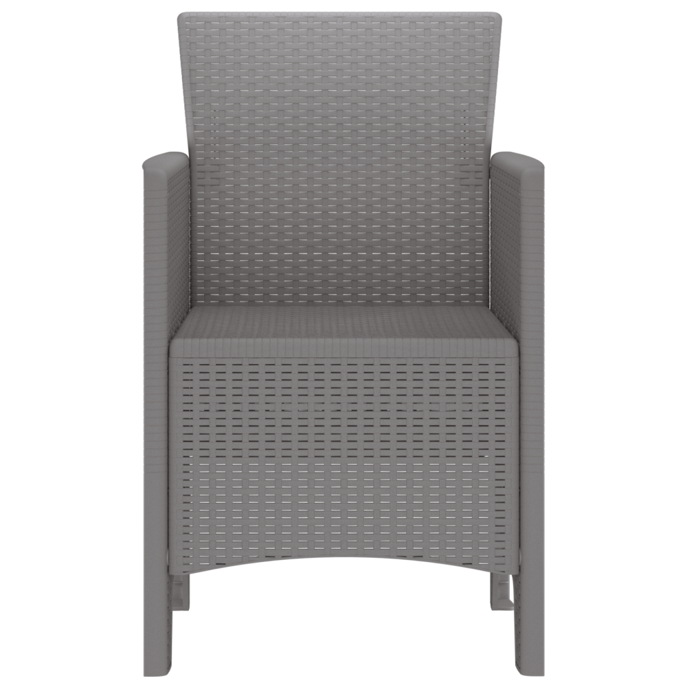 Produktbild för Trädgård Stol 4 pcs Ljusgrå 53 x 49 x 85 cm Polypropylen