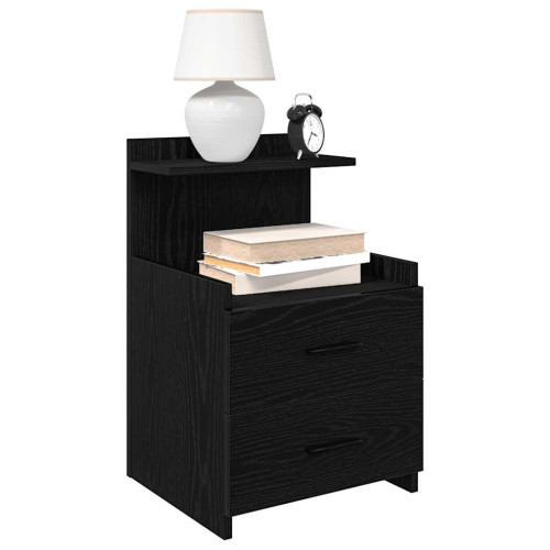 vidaXL Sängbord 2 st med 2 lådor svart 40x36,5x62 cm