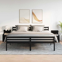 Produktbild för Sängbord 2 st med 2 lådor svart 40x36,5x62 cm