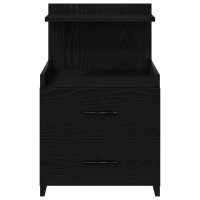 Produktbild för Sängbord 2 st med 2 lådor svart 40x36,5x62 cm