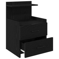 Produktbild för Sängbord 2 st med 2 lådor svart 40x36,5x62 cm