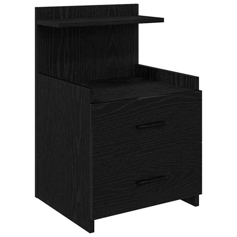 Produktbild för Sängbord 2 st med 2 lådor svart 40x36,5x62 cm