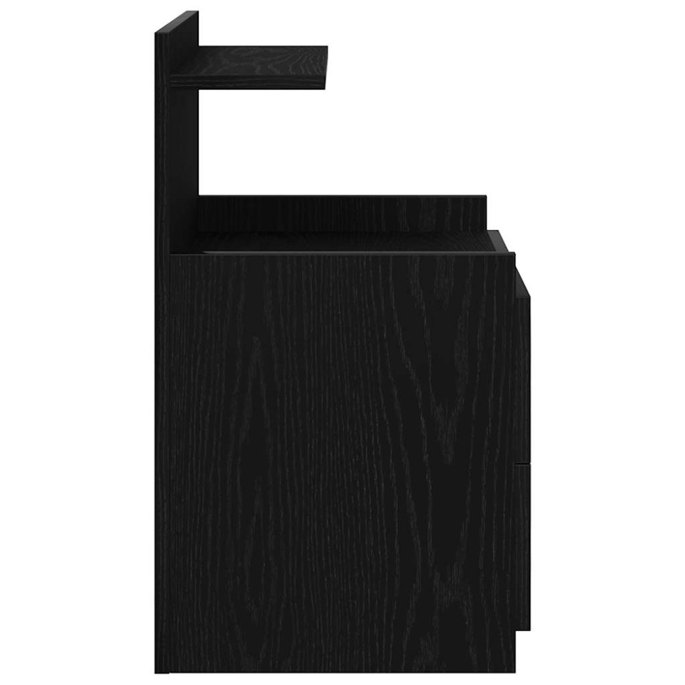Produktbild för Sängbord 2 st med 2 lådor svart 40x36,5x62 cm