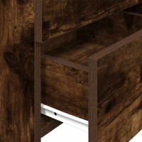 Produktbild för Sängbord 2 st med 2 lådor rökt ek 40x36,5x62 cm
