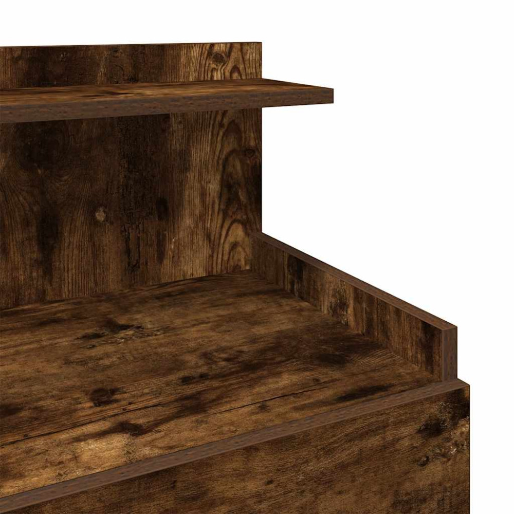 Produktbild för Sängbord 2 st med 2 lådor rökt ek 40x36,5x62 cm