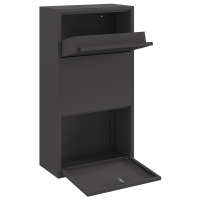 Produktbild för Paketbox med lagring med dörr Svart 44 x 22 x 82 cm Stål