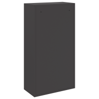 Produktbild för Paketbox med lagring med dörr Svart 44 x 22 x 82 cm Stål