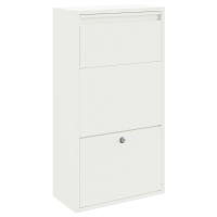 Produktbild för Paketbox med lagring med dörr med lås Vit 44 x 22 x 82 cm Stål