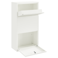 Produktbild för Paketbox med lagring med dörr med lås Vit 44 x 22 x 82 cm Stål