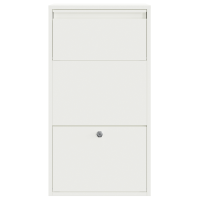 Produktbild för Paketbox med lagring med dörr med lås Vit 44 x 22 x 82 cm Stål