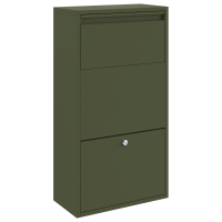 Produktbild för Paketbox med lagring med dörr Olivgrön 44 x 22 x 82 cm Stål