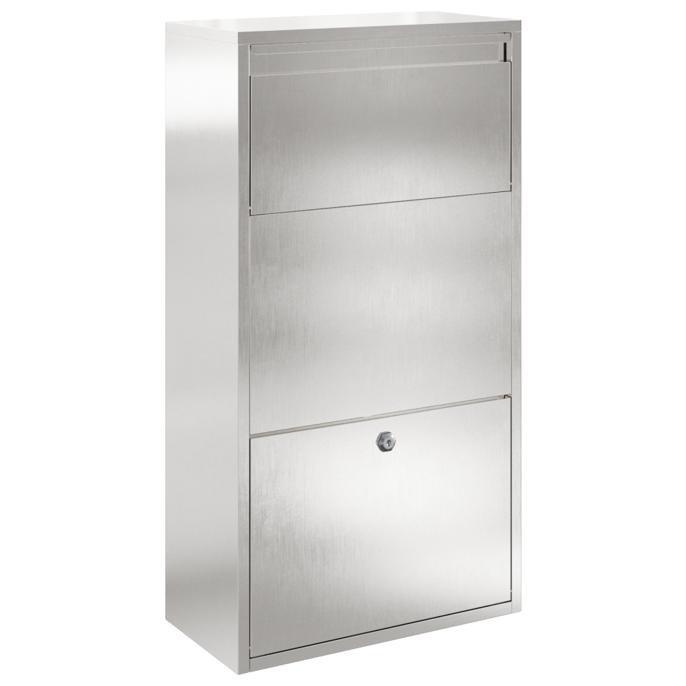 Produktbild för Paketbox med lagring Silver 44 x 22 x 82 cm Rostfritt stål