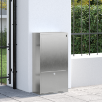 Produktbild för Paketbox med lagring Silver 44 x 22 x 82 cm Rostfritt stål