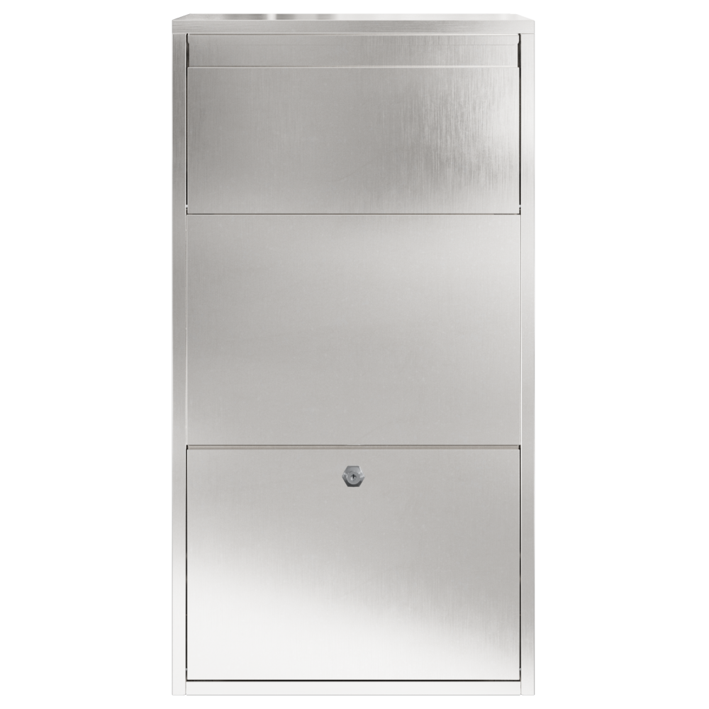 Produktbild för Paketbox med lagring Silver 44 x 22 x 82 cm Rostfritt stål