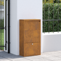Produktbild för Paketbox med lagring Rostig 44 x 22 x 82 cm Väderbeständig stål