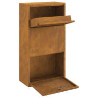 Produktbild för Paketbox med lagring Rostig 44 x 22 x 82 cm Väderbeständig stål