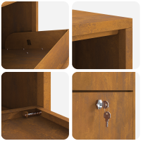Produktbild för Paketbox med lagring Rostig 44 x 22 x 82 cm Väderbeständig stål