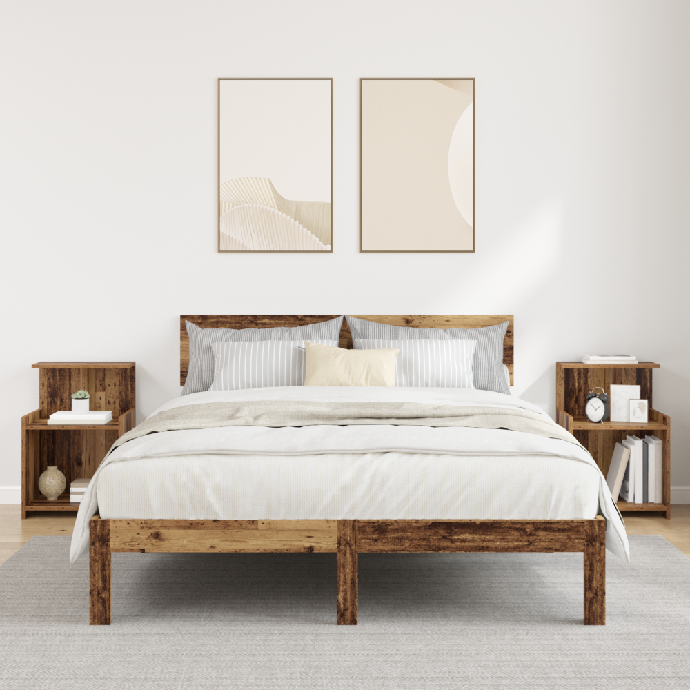 Produktbild för Nattduksbord 2 pcs Gammalt trä 40 x 35 x 60 cm Konstruerat trä