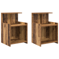 Produktbild för Nattduksbord 2 pcs Gammalt trä 40 x 35 x 60 cm Konstruerat trä