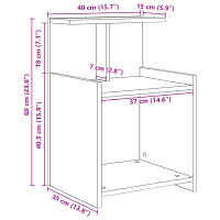 Produktbild för Nattduksbord 2 pcs Gammalt trä 40 x 35 x 60 cm Konstruerat trä