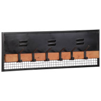 Produktbild för Vägghängd klädhängare 90x11x30 cm mango i massivt trä