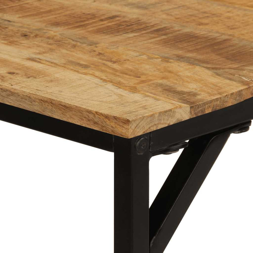 Produktbild för Matbord 160x80x75 cm massivt trä grov mango