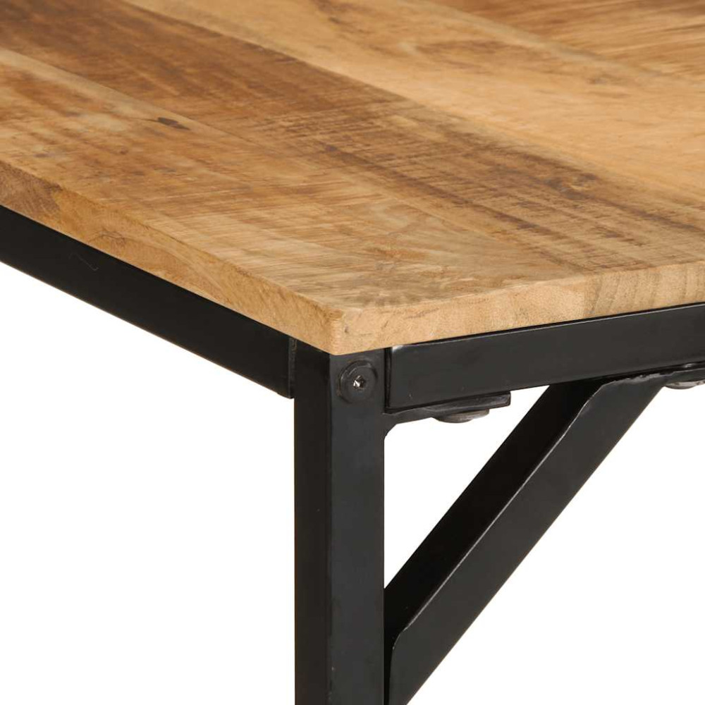 Produktbild för Matbord 220x90x75 cm massivt trä grov mango