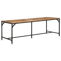Produktbild för Matbord 220x90x75 cm massivt trä grov mango