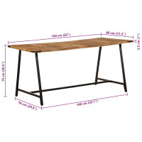 Produktbild för Matbord 160x80x75 cm massivt mangoträ