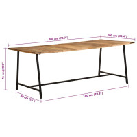 Produktbild för Matbord 200x100x75 cm massivt mangoträd