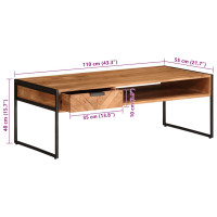 Produktbild för Soffbord 110x55x40 cm massivt akaciaträ