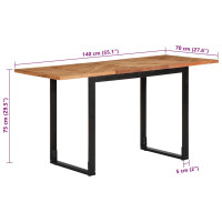 Produktbild för Matbord 140x70x75 cm massivt trä akacia