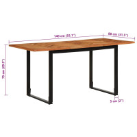 Produktbild för Matbord 160x80x75 cm massivt trä akacia