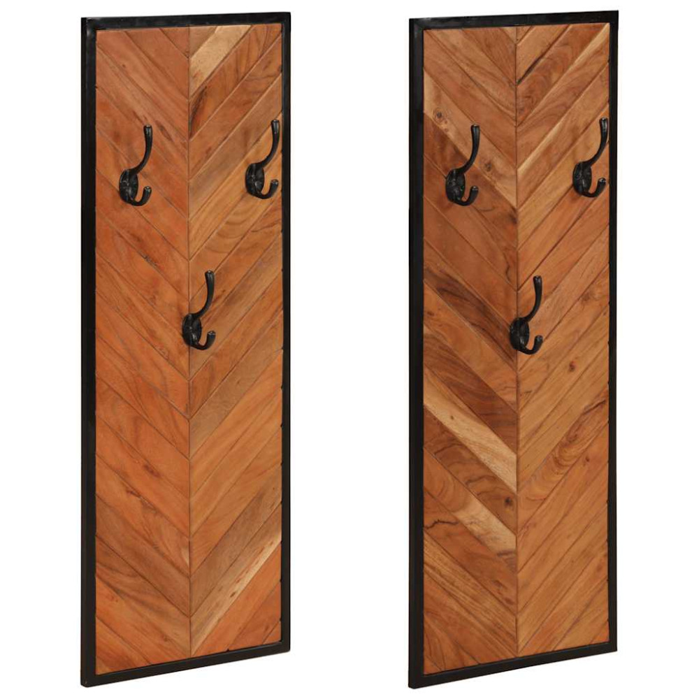 Produktbild för Klädhängare 2 st 35x1x90 cm massivt trä akacia