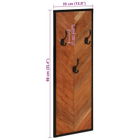 Produktbild för Klädhängare 2 st 35x1x90 cm massivt trä akacia