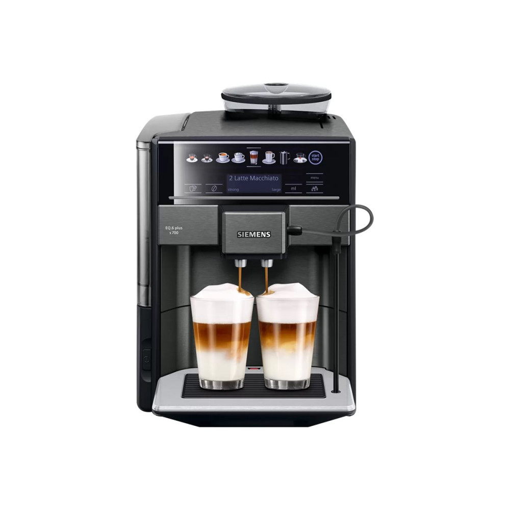 Produktbild för Siemens EQ.6 plus s700 TE657319RW - automatisk kaffekokare med mjölkskummare - 19 bar - mörkt rostfritt stål