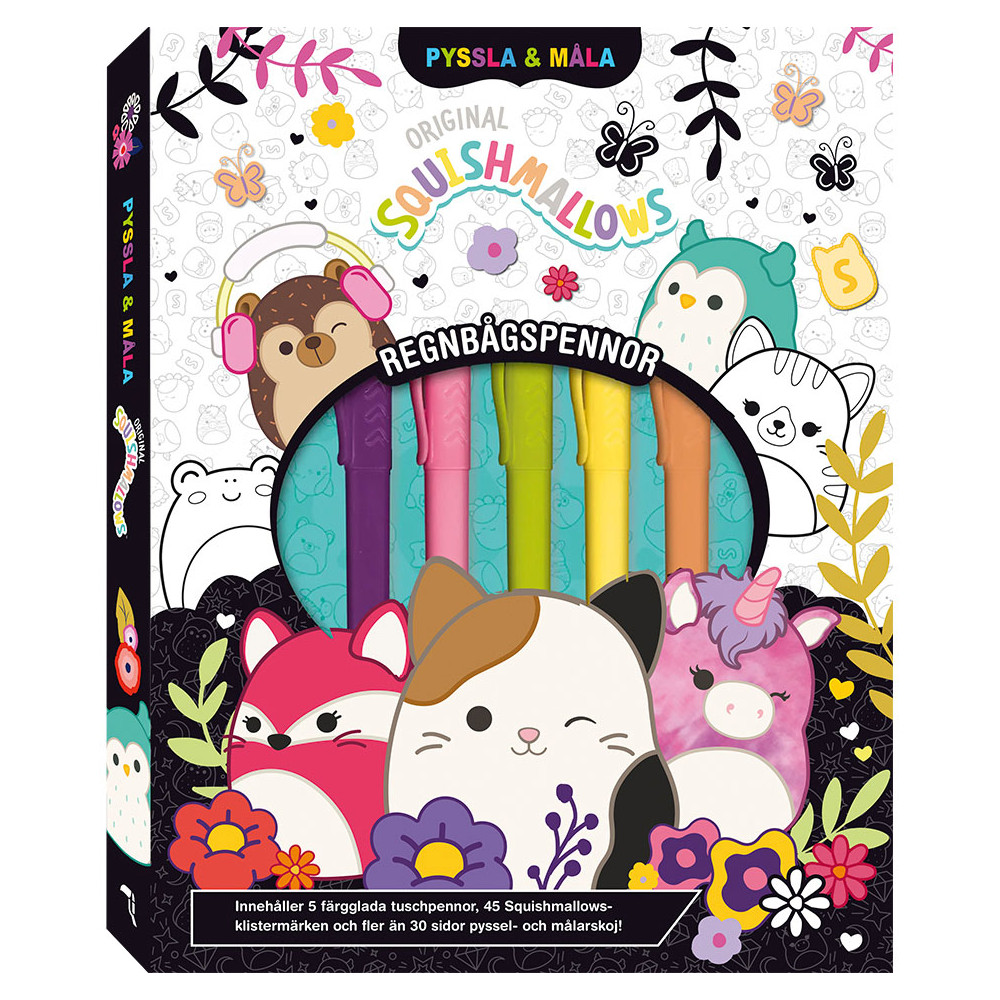 Produktbild för Squishmallows : Pyssla & måla regnbågspennor